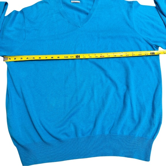 Peter Millar BlueV-Neck Cotton Cashmere Blend Sweater SZ XL Luxury Preppy - Picture 4 of 6